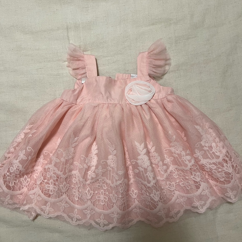 Pink Lace Baby Dress 3 Months Baby Girl